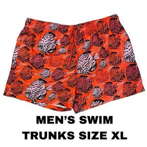 Sears Orange and Black Swim Trunks Classic Design